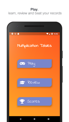 Android application Times tables screenshort