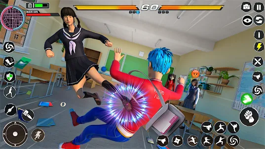 Anime School Girls Fighting