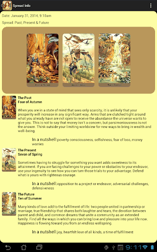 Screenshot of Victorian Fairy Tarot