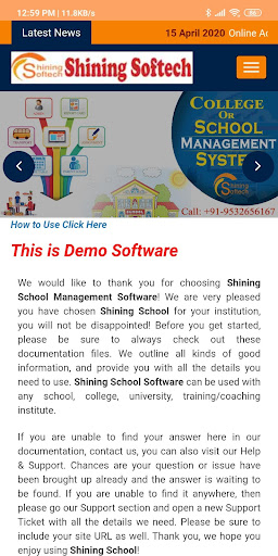 Shining Softech: CMS, SMS Screen 3