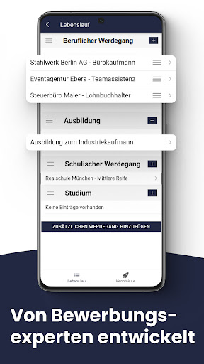 Bewerbungsapp (Lebenslauf App) Screen 3