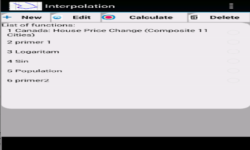 Android application Interpolation & Prediction screenshort