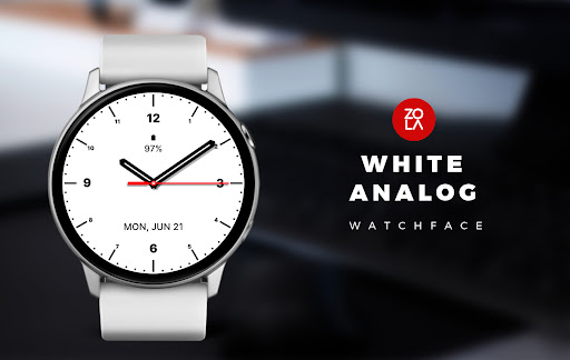 Android application White Analog Watch Face screenshort