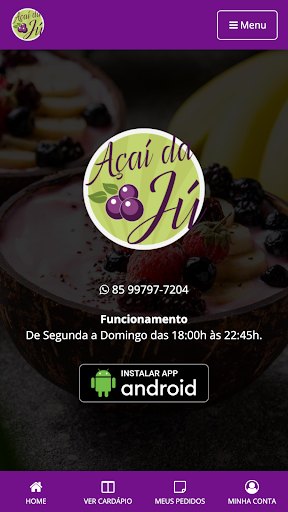 Android application Açaí da Ju screenshort