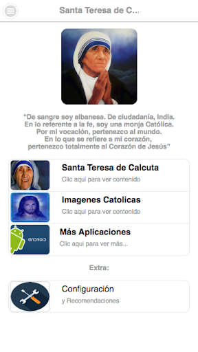Android application Santa Teresa de Calcuta screenshort