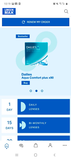 Android application Contact lenses – Linsenmax screenshort