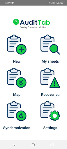 Android application AuditTab Entreprise screenshort