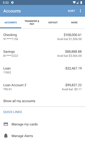 BancCentral Mobile Banking Screen 3