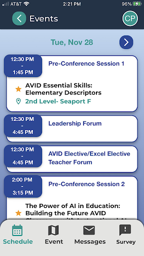 AVID Event Screen 3