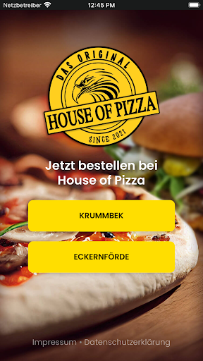 Android application House of Pizza screenshort