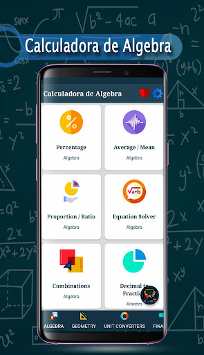 Android application Algebra Calculator screenshort