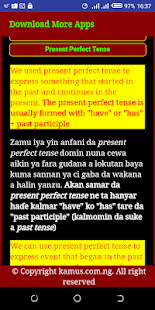 English Tenses in Hausa Screenshot