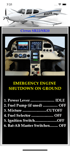 Android application Cirrus SR20-22 Pilot Study App screenshort