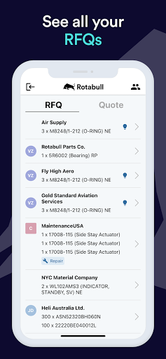 Android application Rotabull screenshort