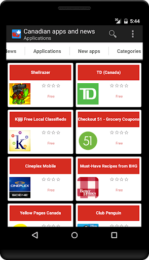 Android application Canadian apps and games screenshort