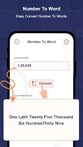 Numbers to Words Convertor App