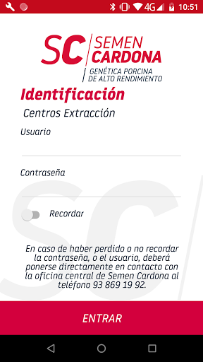Android application SCExtracciones screenshort