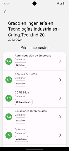 Universidad de Navarra - Notas Screen 3