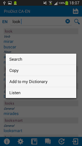 Catalan English dictionary Screen 3