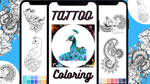 Tattoo Peacock Coloring Book