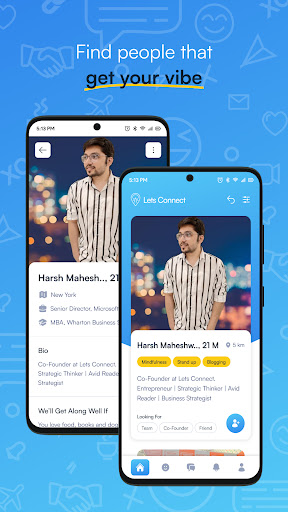 Android application Lets Connect - Discover. Vibe. screenshort