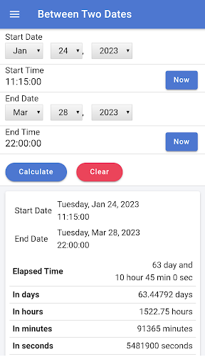 Time Calculator Screen 3
