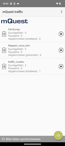 Android application mQuest traffic screenshort