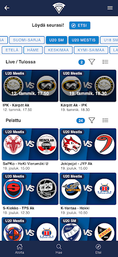 Android application Leijonat.tv screenshort