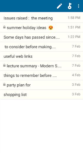 Android application NotePad screenshort