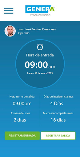 Android application Genera Móvil screenshort