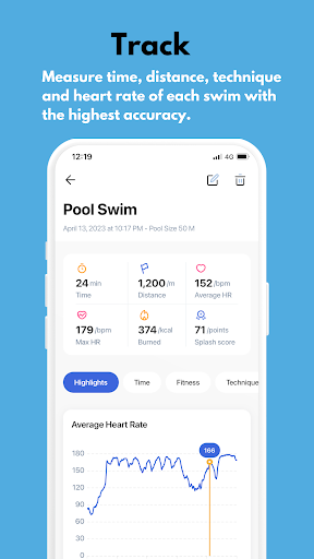Screenshot of Phlex Swim App