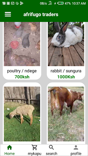 Android application afrifugo screenshort