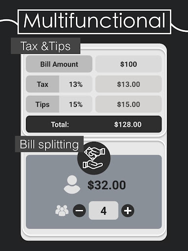 Android application Bill Calculator-Tax,Tip,Split screenshort