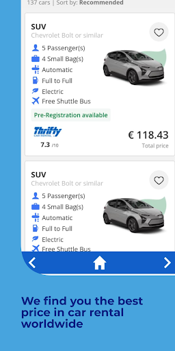 Car Rentals App Screen 2