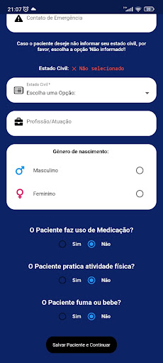 AvaliaFisio Screen 3