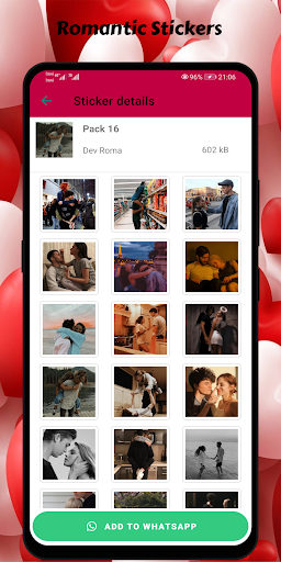 Android application Cute Kiss - WASticker screenshort