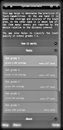 Android application Touchscreen Precision Tests screenshort
