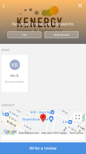 Android application Kenergy Fitness and Bodyworks screenshort