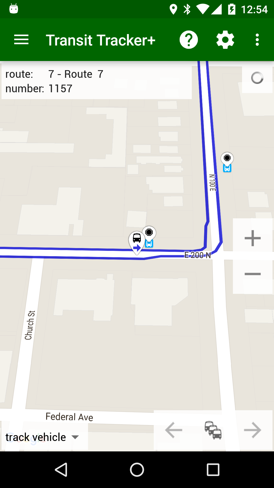 Android application Transit Tracker+ - Cache Valley screenshort