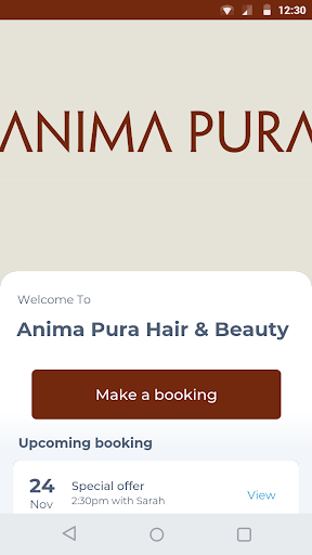 Android application Anima Pura Hair & Beauty screenshort