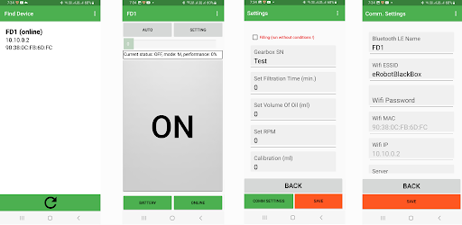 Android application eROBOT BlackBox BLE screenshort