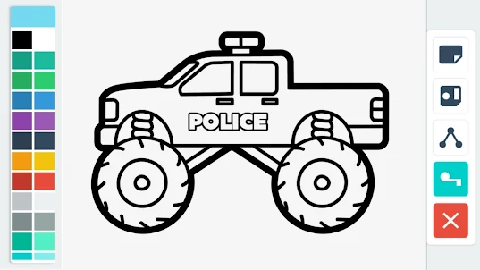 Mobil Polisi Mewarnai