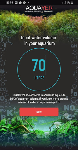 Android application AQUAYER Calculator screenshort
