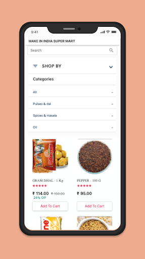 Android application Make In India Super Mart screenshort