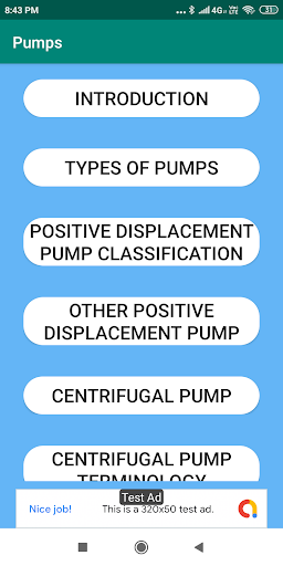 Android application Mechanical Engineering Pumps screenshort