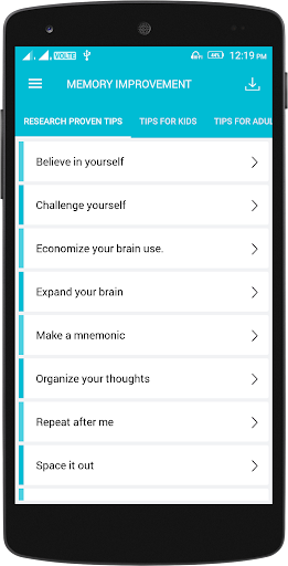 Android application Memory Improvement Tips screenshort