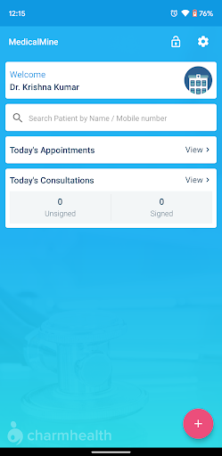 Android application Charm mEHR screenshort