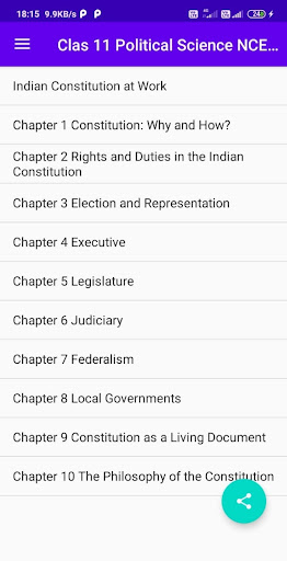 Android application Class 11 Political Science screenshort