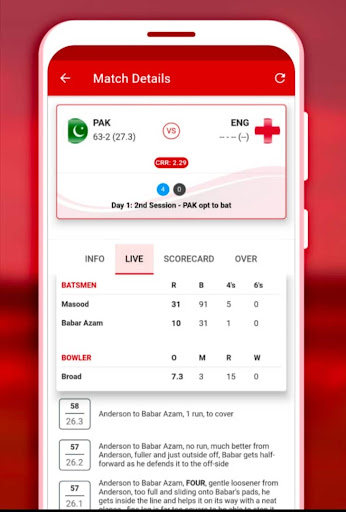 Cric Media Live Score Update Screen 3