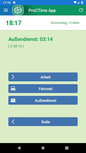 ProCTime App Screen 2